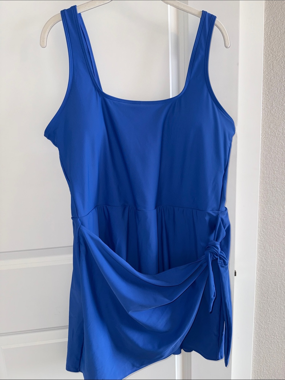 Old Navy Electric Blue One-Piece Swim Dress with Side Tie